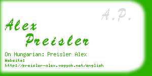 alex preisler business card